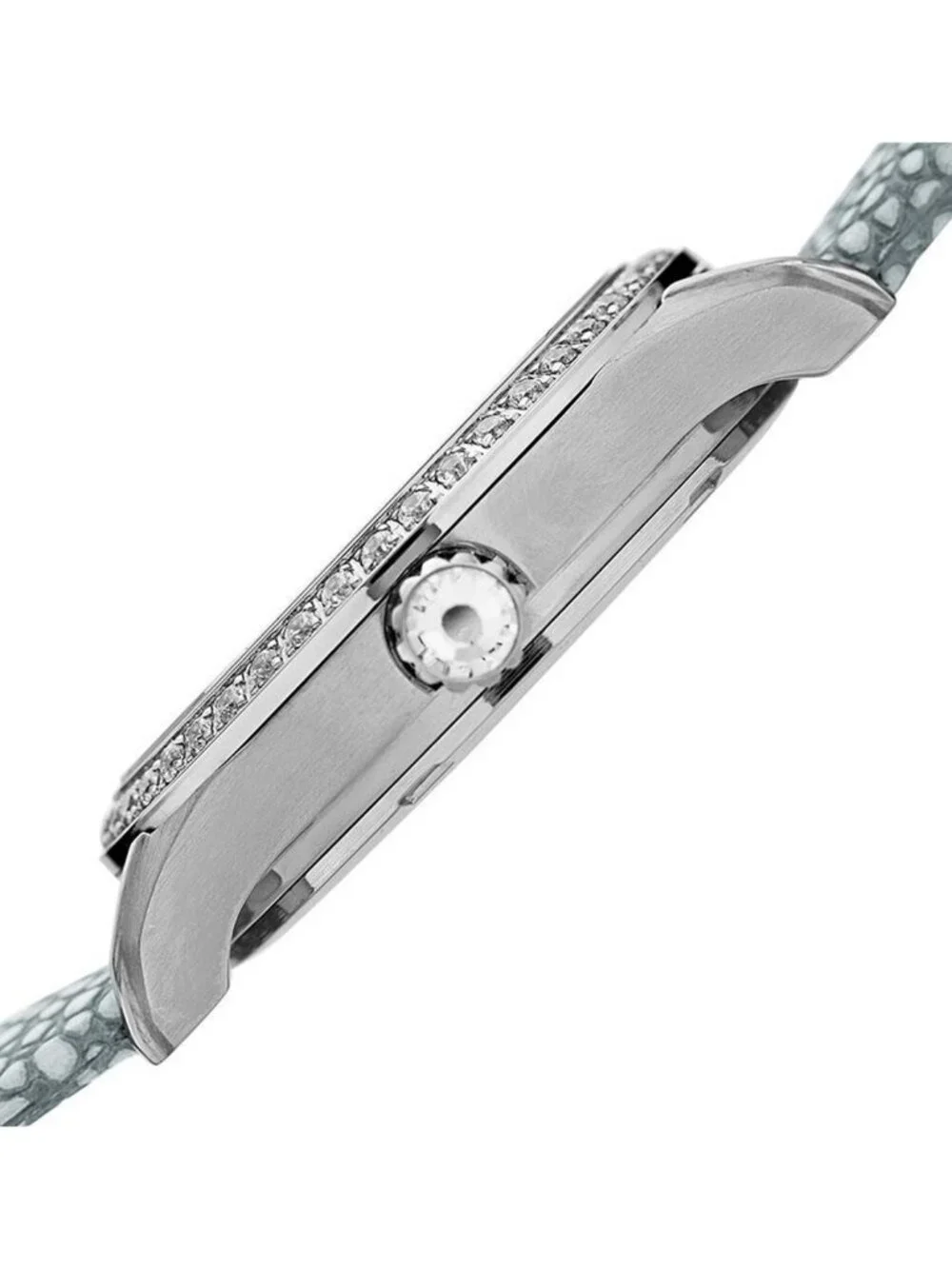 NWT Burgi Mother Of Pearl Dial Ladies Grey Polka Dot Watch